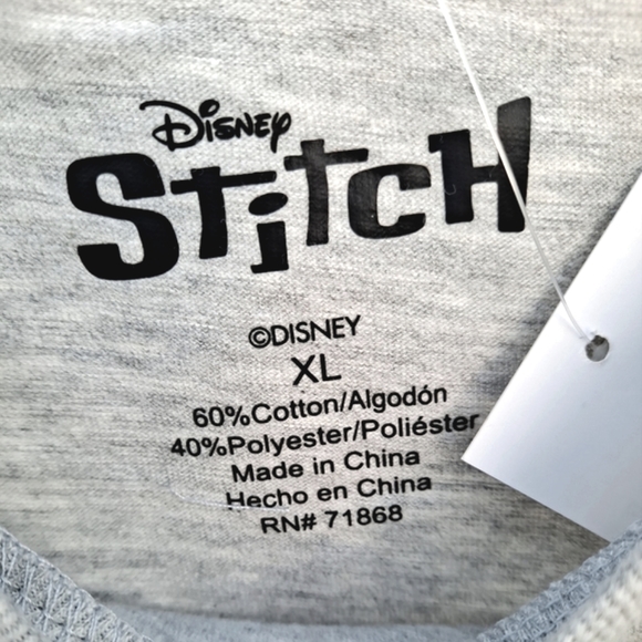 Disney Stitch Heather Gray Unisex T-shirt - Picture 3 of 3